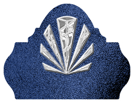 DARAY L 602 SL SH BL Silver Sunburst Shimmer Blue Background